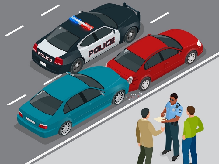 Cartoon Car Accident Scene - cartoon media